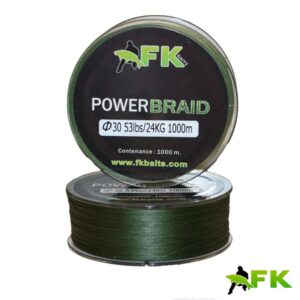 TRESSE 6 BRINS PÊCHE CARPE POWER BRAID FK BAITS